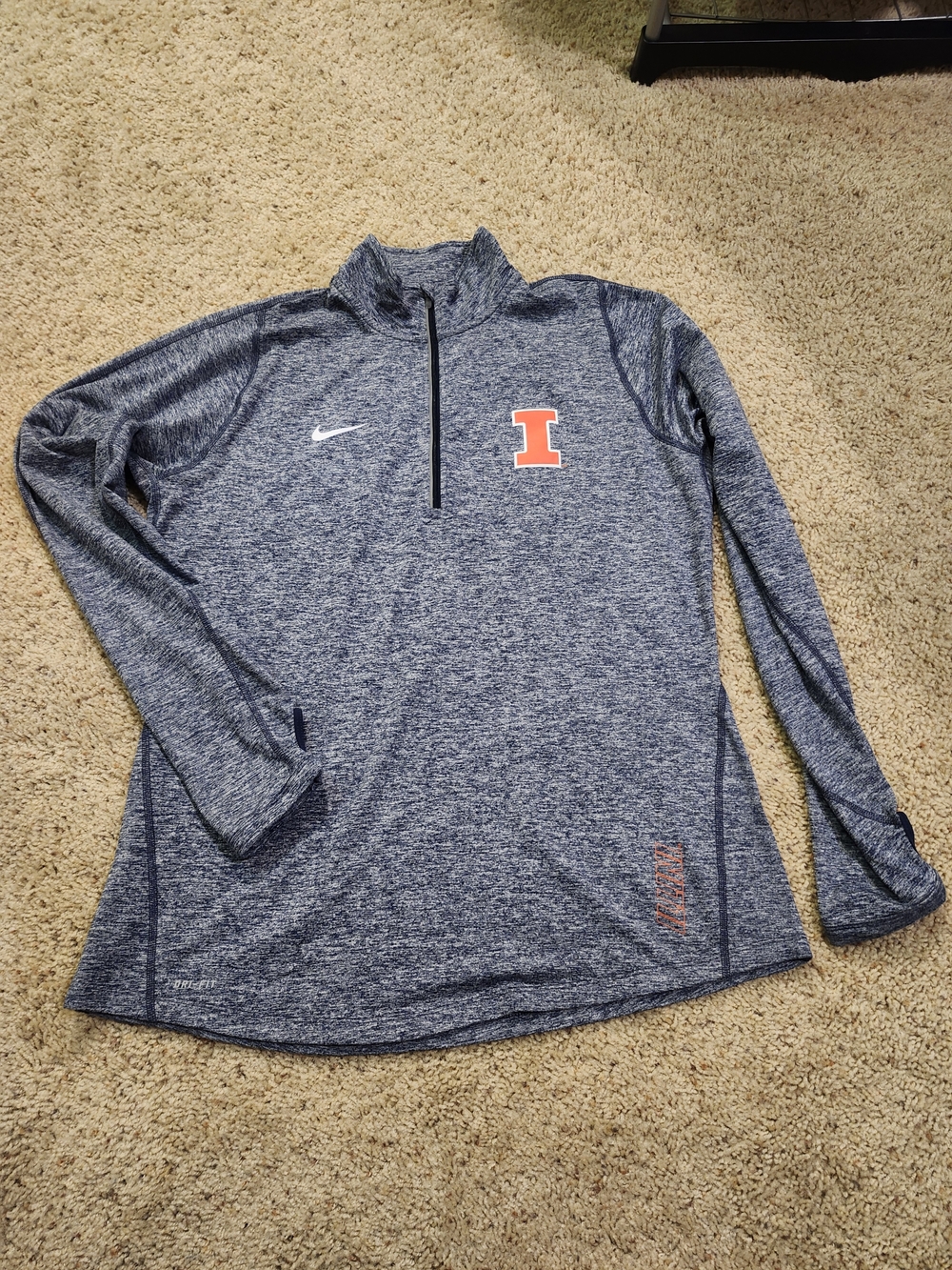 Nike Women’s Heather Navy 1/4 Zip Illinois Performance Pullover